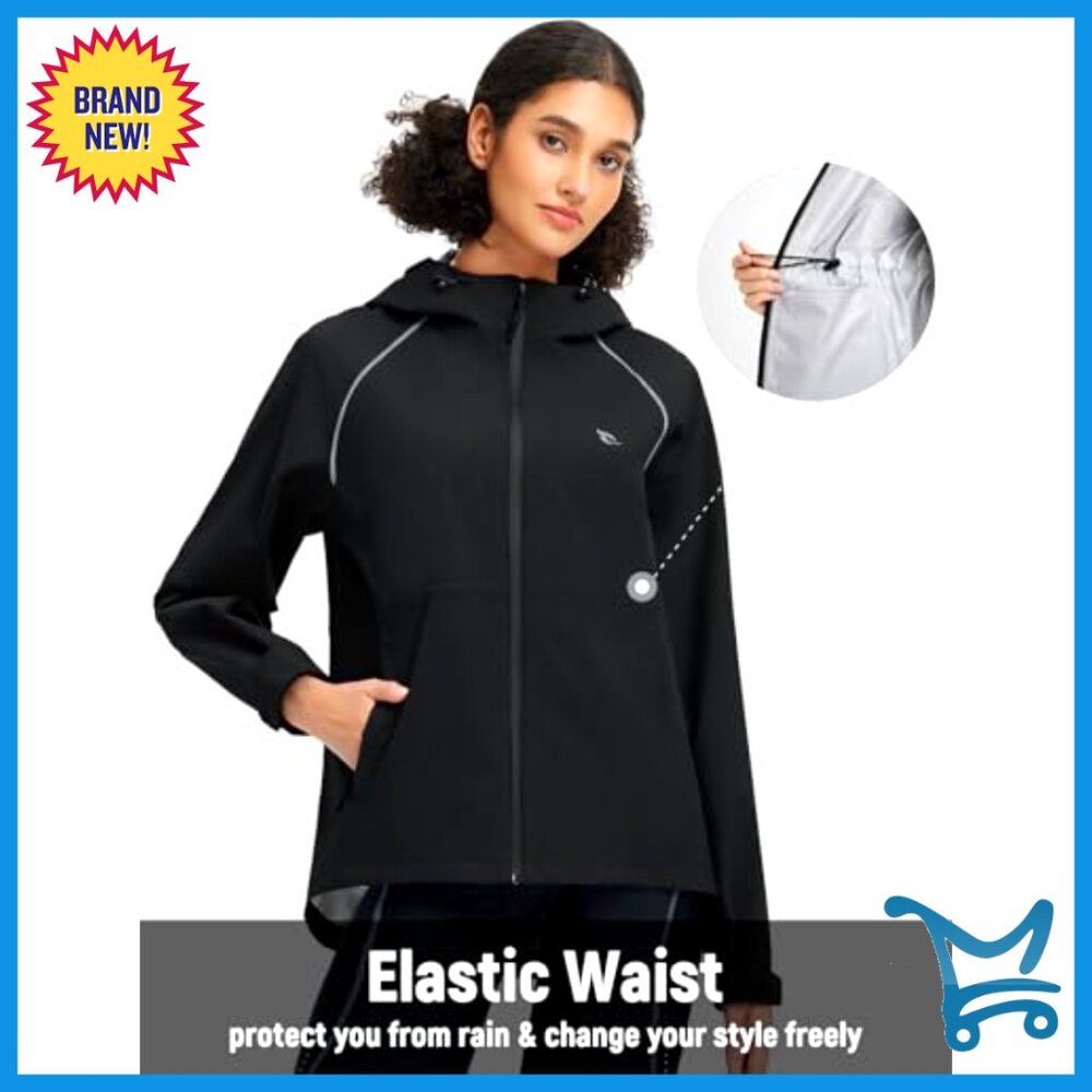 Waterproof Packable Rain Jacket Reflective Hooded… - image 4